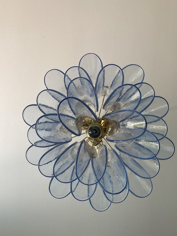 Blue Selle Murano Glass Chandelier by Simoeng