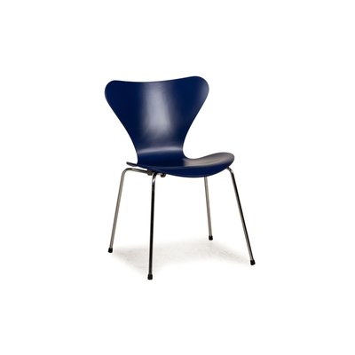 Blue Series 7 Wooden Dining Chairs by Arne Jacobsen for Fritz Hansen, Set of 6-RQW-2016711