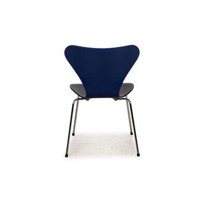 Blue Series 7 Wooden Dining Chairs by Arne Jacobsen for Fritz Hansen, Set of 6-RQW-2016711