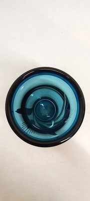 Blue & Silver Glass Vase, France, 1950s-RGF-1179506