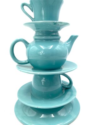 Blue Stacked Teacup Vase, Italy, 1980s-TXN-960797