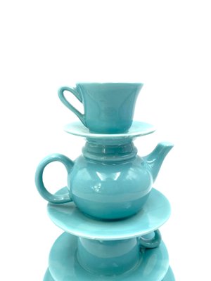 Blue Stacked Teacup Vase, Italy, 1980s-TXN-960797