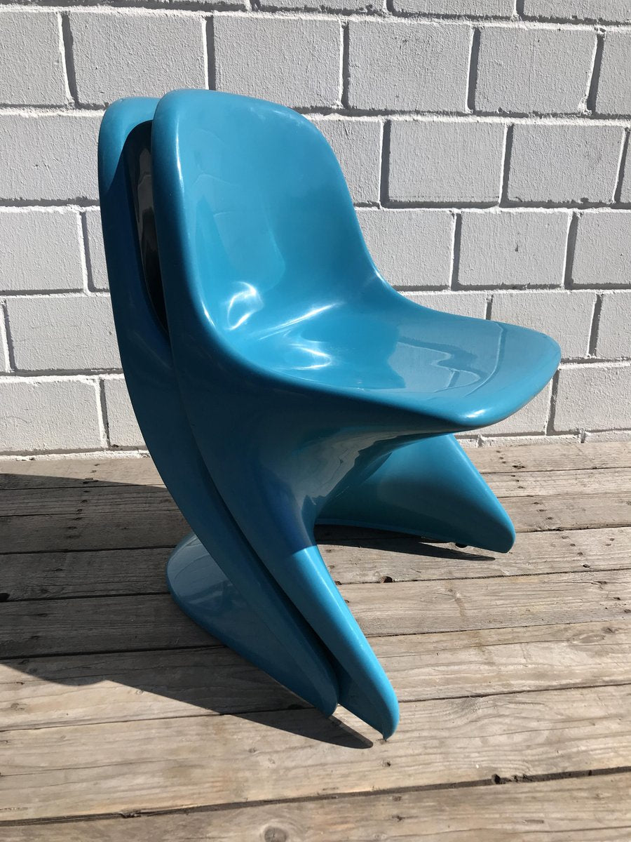 Blue Stacking Chairs by Alexander Begge for Casalino, 1972, Set of 2