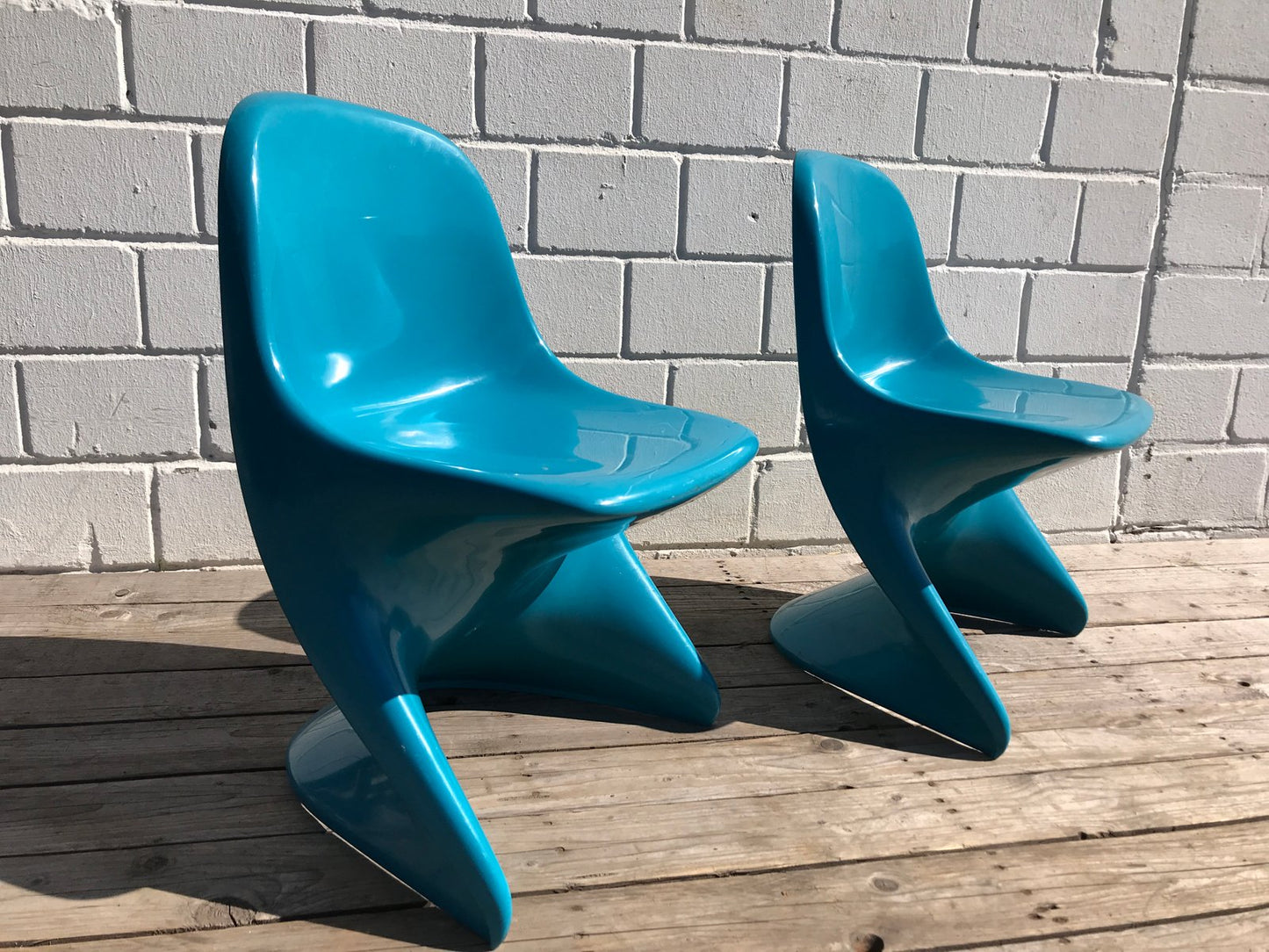 Blue Stacking Chairs by Alexander Begge for Casalino, 1972, Set of 2