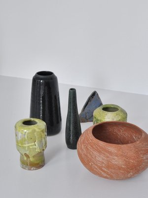 Blue Stoneware Vase by Ole Bjørn Krüger, 1960s-WRF-884232