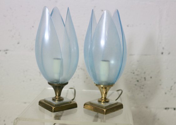 Blue Table Lamps from Rougier, 1970s, Set of 2-MAO-847076