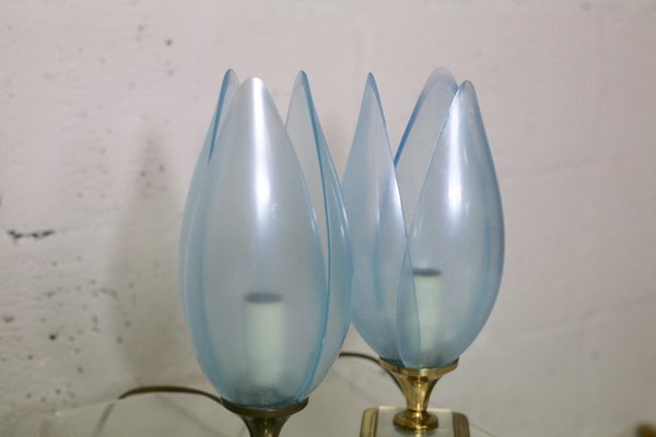 Blue Table Lamps from Rougier, 1970s, Set of 2-MAO-847076