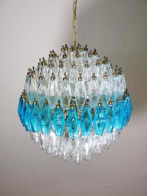 Blue & Transparent Murano Glass Spherical Chandelier, 1981-FHZ-595989