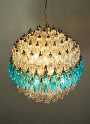 Blue & Transparent Murano Glass Spherical Chandelier, 1981-FHZ-595989