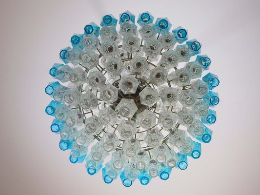 Blue & Transparent Murano Glass Spherical Chandelier, 1981-FHZ-595989