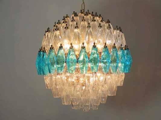 Blue & Transparent Murano Glass Spherical Chandelier, 1981-FHZ-595989