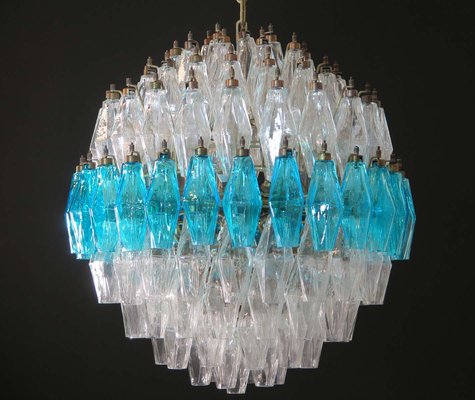 Blue & Transparent Murano Glass Spherical Chandelier, 1981-FHZ-595989