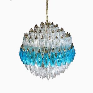 Blue & Transparent Murano Glass Spherical Chandelier, 1981-FHZ-595989