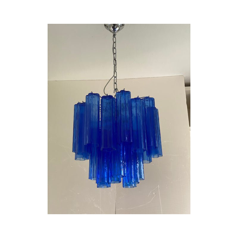 Blue Tronchi Murano Glass Sputnik Chandeliers by Simoeng, Set of 2