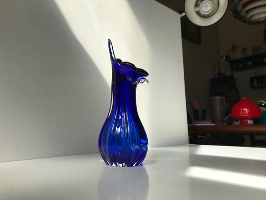 Blue Twisted Murano Glass Vase from Seguso, 1960s-LCR-934779