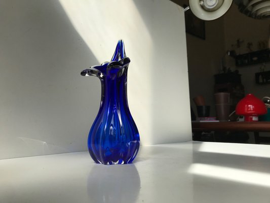 Blue Twisted Murano Glass Vase from Seguso, 1960s-LCR-934779