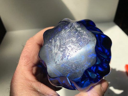 Blue Twisted Murano Glass Vase from Seguso, 1960s-LCR-934779