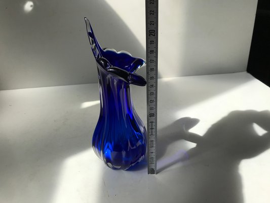 Blue Twisted Murano Glass Vase from Seguso, 1960s-LCR-934779