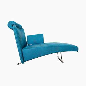 Blue Velvet Modern Chaise Lounge-KL-844363