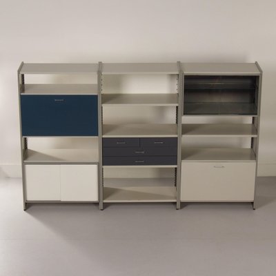 Blue, White, Gray 5600 Storage Furniture with Secretaire by Andre Cordemeyer for Gispen, 1950s-ZT-1750548