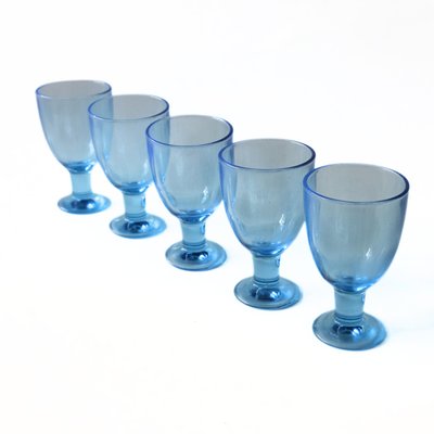 Blue Wine Glasses by Kerttu Nurminen for Iittala, Set of 4-JKV-2032998