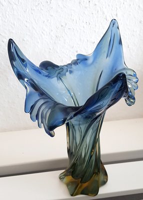 Blue & Yellow Murano Glass Vase from Seguso, 1950s-QDP-847181