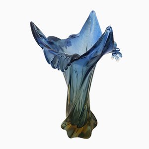 Blue & Yellow Murano Glass Vase from Seguso, 1950s-QDP-847181