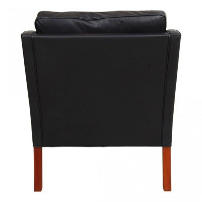 BM 2207 Armchair in Black Aniline Leather by Børge Mogensen for Fredericia-MTD-1400578