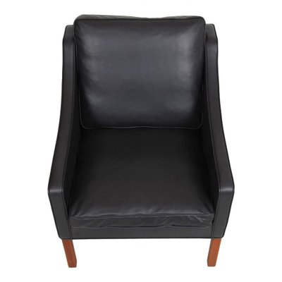 BM 2207 Armchair in Black Aniline Leather by Børge Mogensen for Fredericia-MTD-1400578