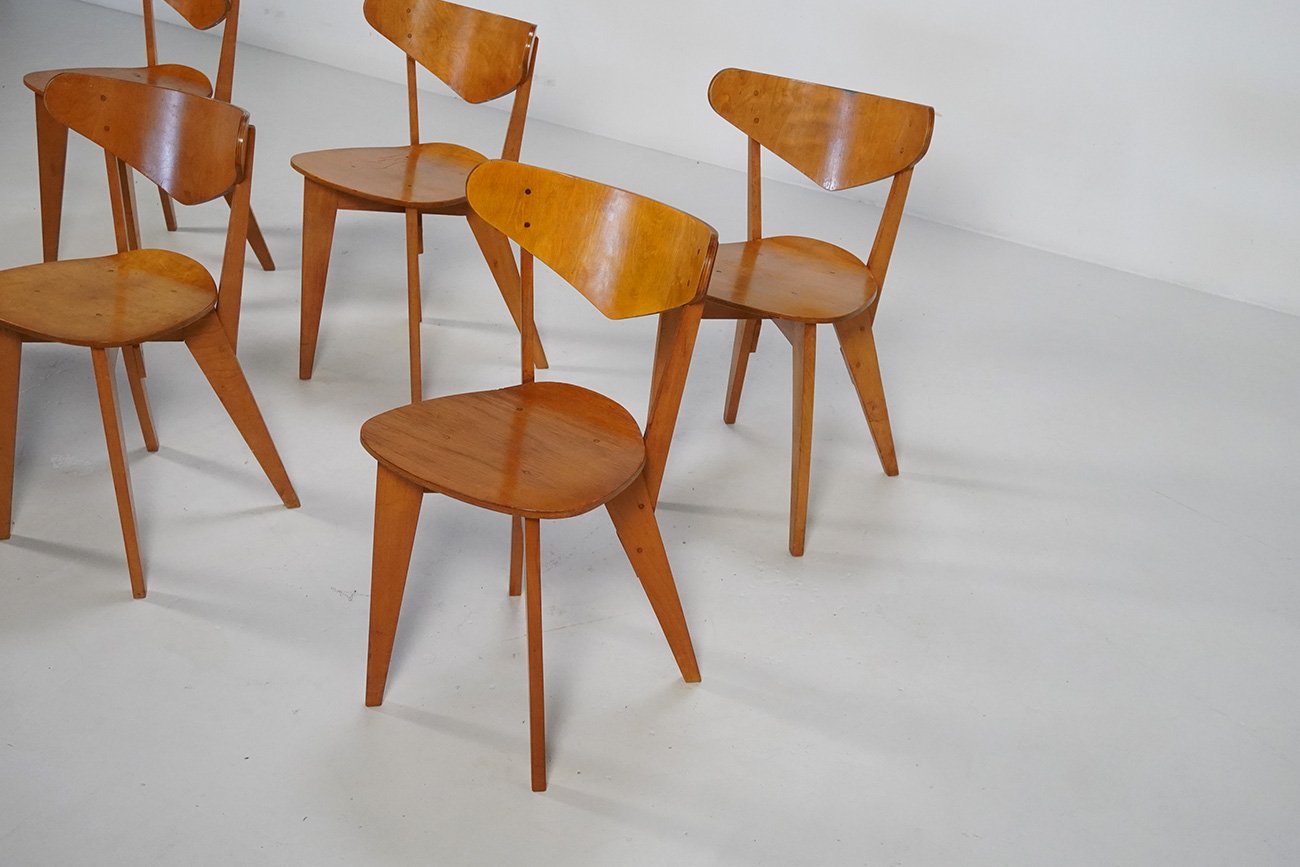 BN-1 Chairs by Wim Den Boon for De Toekomst, 1940s, Set of 6