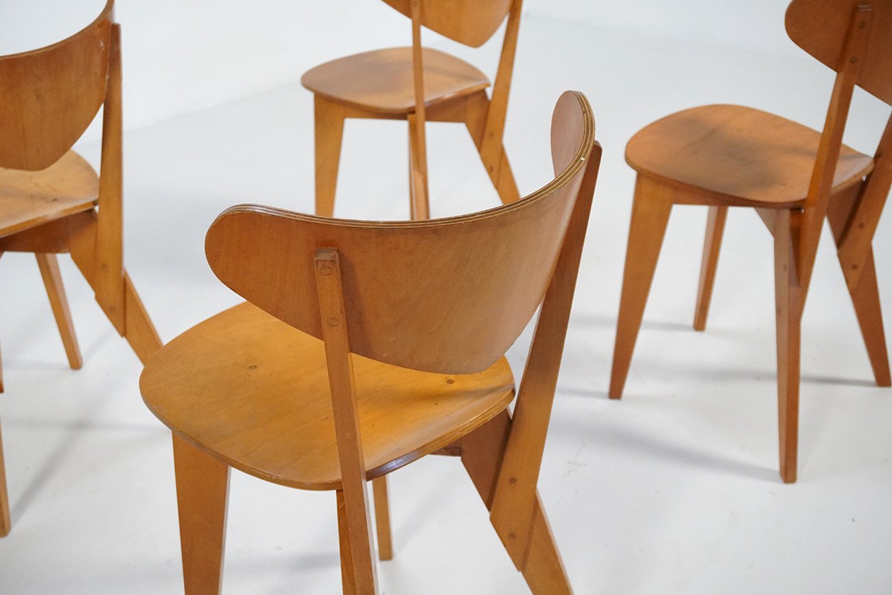 BN-1 Chairs by Wim Den Boon for De Toekomst, 1940s, Set of 6