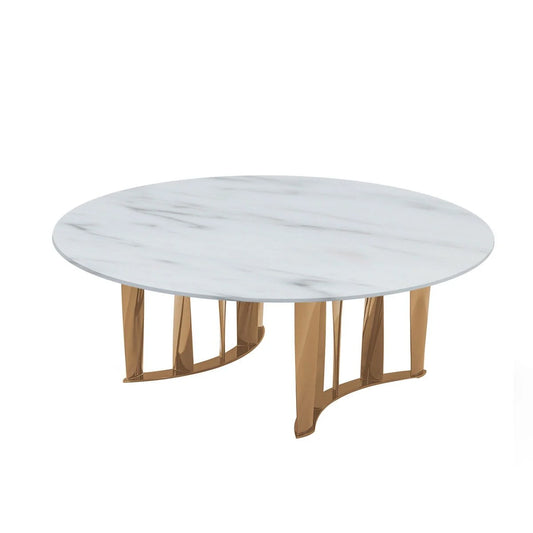 Boboli - round marble top coffee table with semicircle base (Top - Marble Category 1)