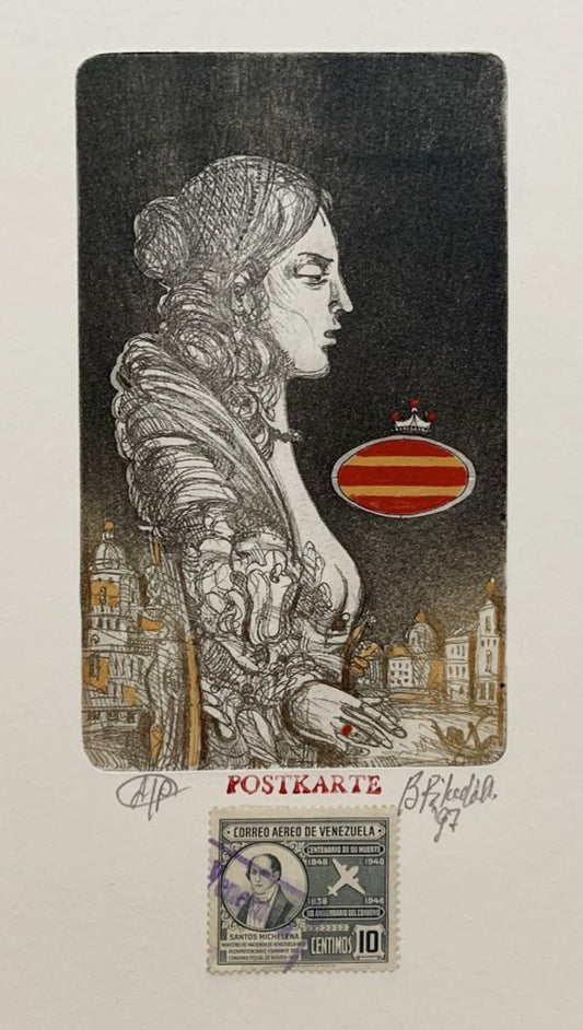 Bogdan Pikulicki, Untitled (A Lady), Print and Collage on Paper, 1997