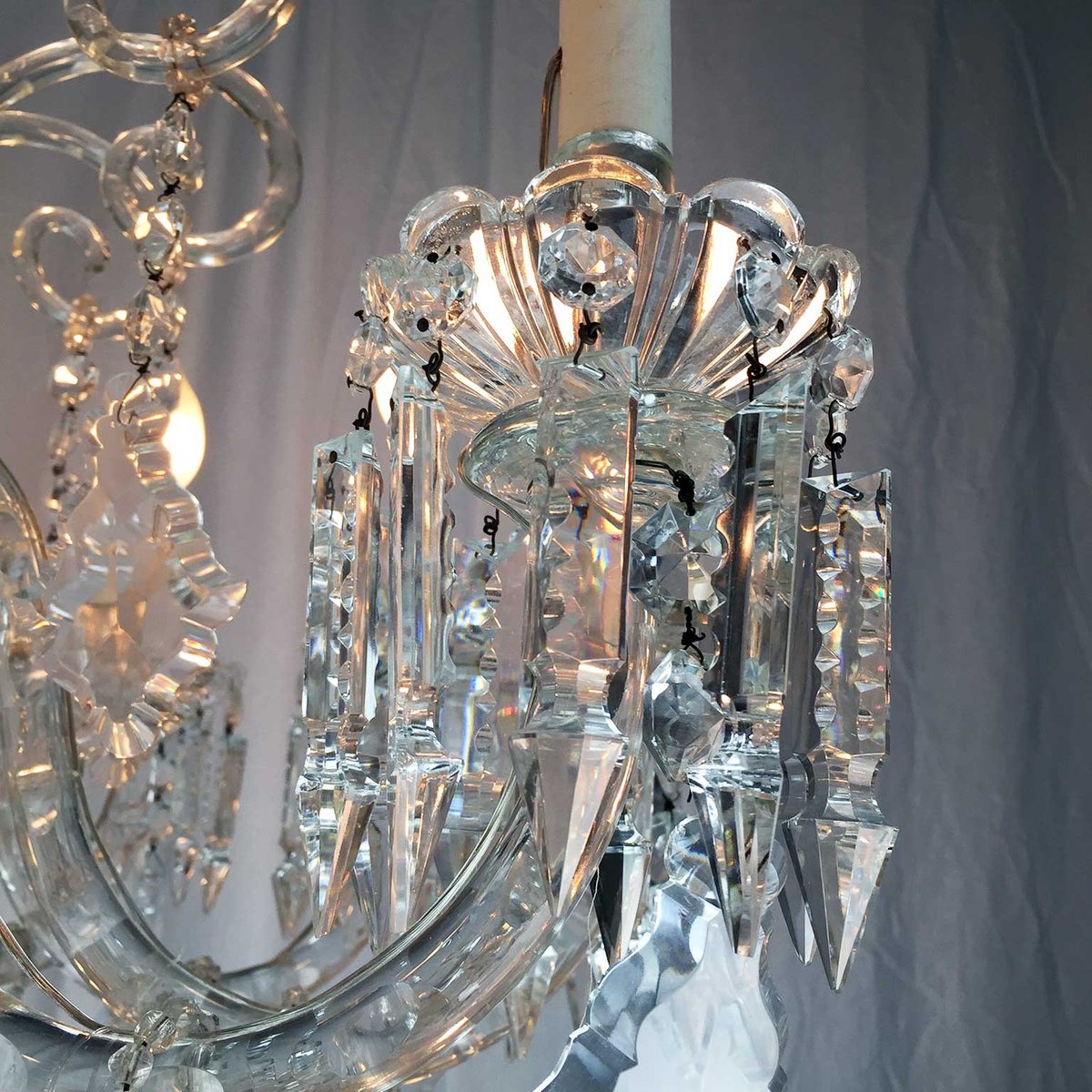 Bohemia Antico Crystal Chandelier, 1950s