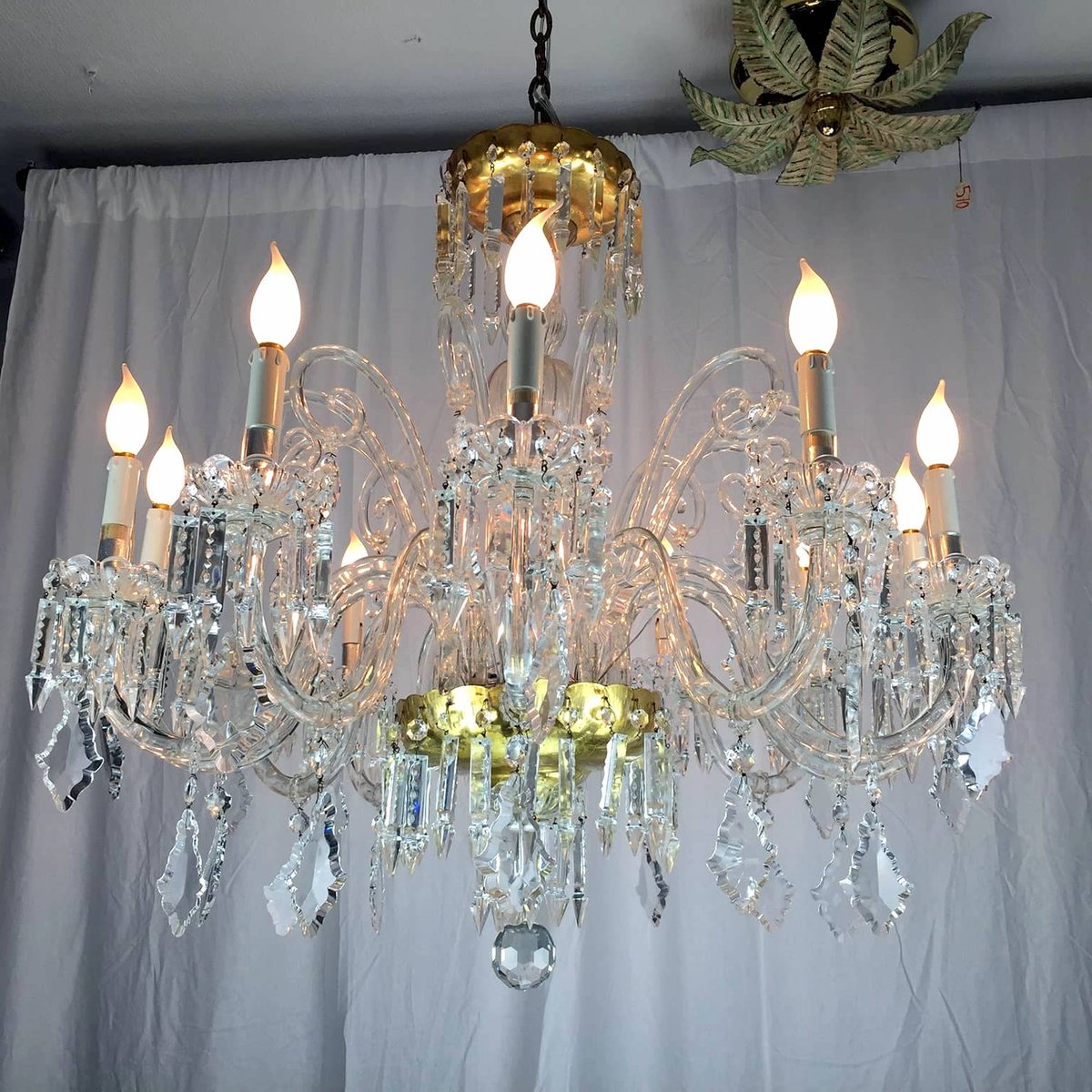 Bohemia Antico Crystal Chandelier, 1950s