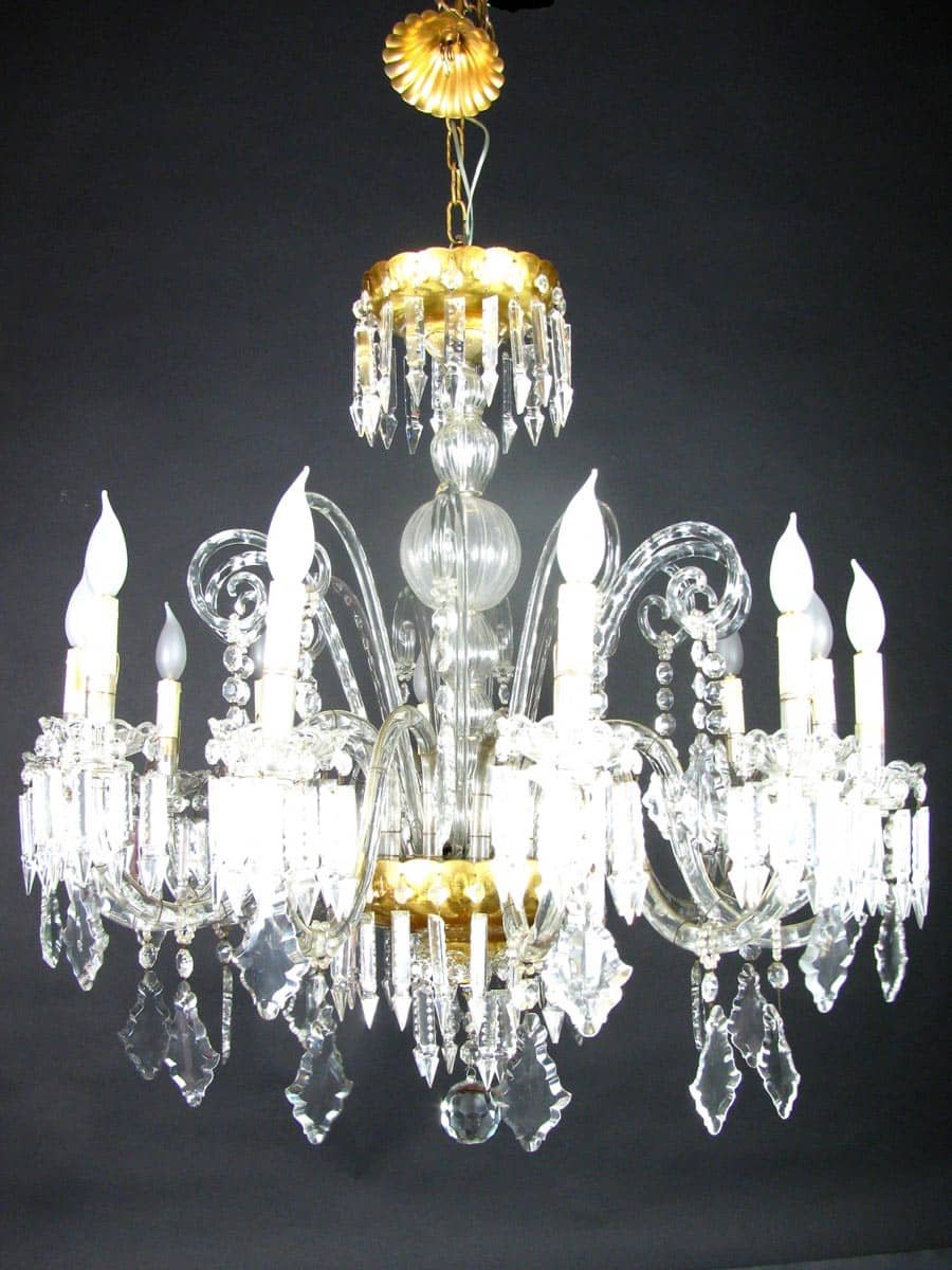 Bohemia Antico Crystal Chandelier, 1950s