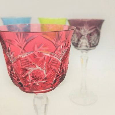 Bohemia Cut Crystal Glasses, 1960s, Set of 6-WK-2017534