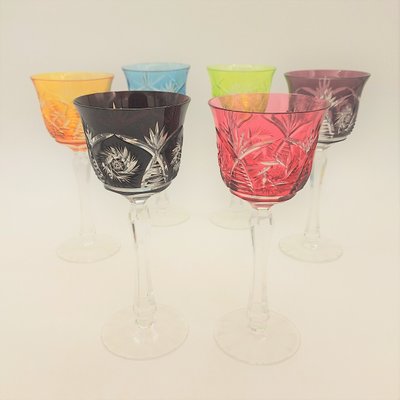 Bohemia Cut Crystal Glasses, 1960s, Set of 6-WK-2017534