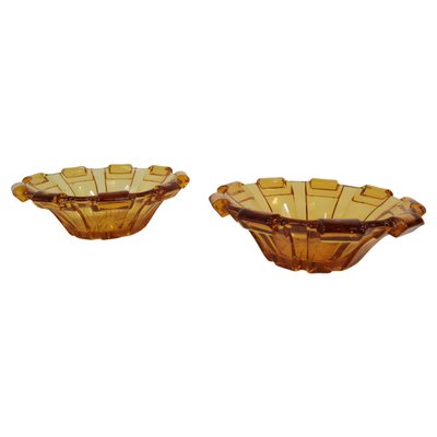 Bohemia Glass Bowls, 1950s, Set of 2-TZ-1298742