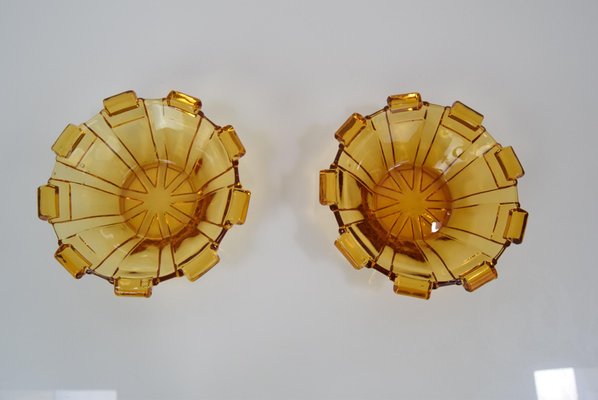 Bohemia Glass Bowls, 1950s, Set of 2-TZ-1298742