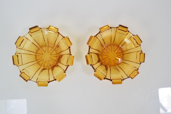 Bohemia Glass Bowls, 1950s, Set of 2-TZ-1298742