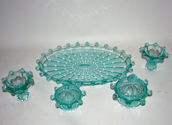 Bohemian Art Deco Glass Set, 1930s, Set of 5-XHP-1402410