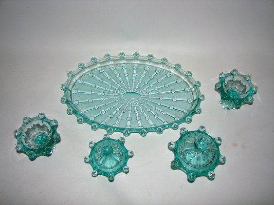 Bohemian Art Deco Glass Set, 1930s, Set of 5-XHP-1402410