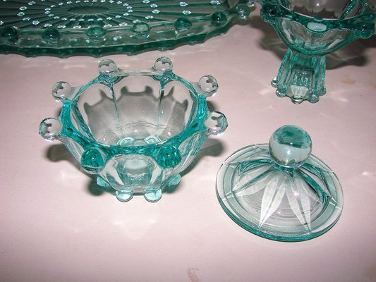 Bohemian Art Deco Glass Set, 1930s, Set of 5-XHP-1402410