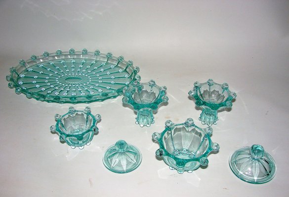 Bohemian Art Deco Glass Set, 1930s, Set of 5-XHP-1402410