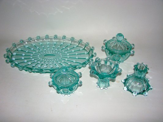 Bohemian Art Deco Glass Set, 1930s, Set of 5-XHP-1402410