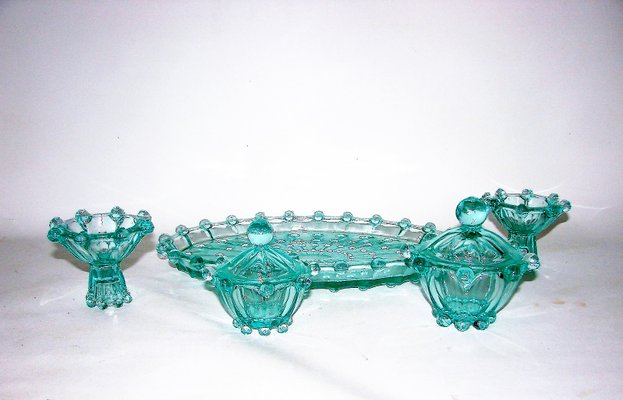 Bohemian Art Deco Glass Set, 1930s, Set of 5-XHP-1402410