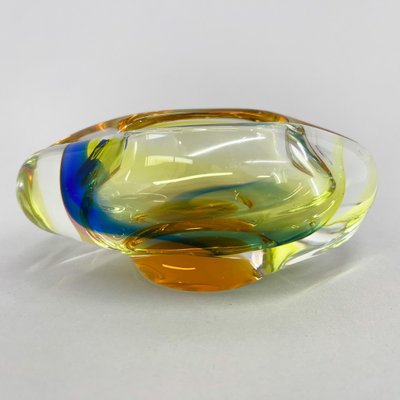 Bohemian Art Glass Ashtray from Novy Bor Glassworks, 1960s-TZ-1752845