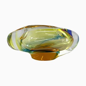 Bohemian Art Glass Ashtray from Novy Bor Glassworks, 1960s-TZ-1752845