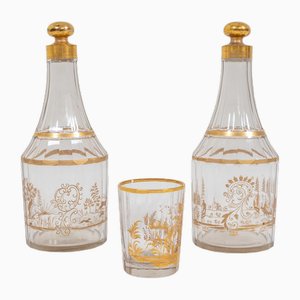 Bohemian Carafes with Drinking Glass, Set of 3-VEI-1807156